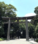 6-Tokyo-Temple Meiji-jingu-Entrée par un immense torii en bois de cèdre symbolisant la transition entre le monde profane et le sacré.png